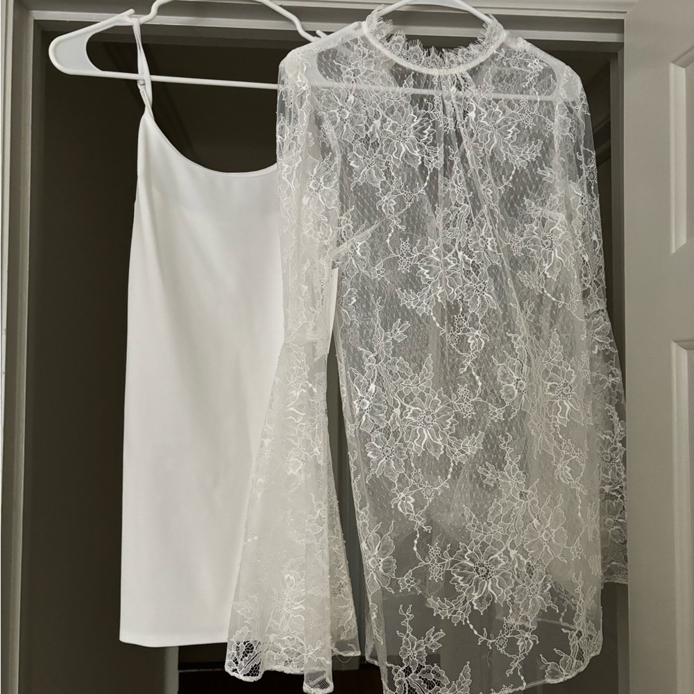 Revolve Katie May White Lace Mini Dress + Slip